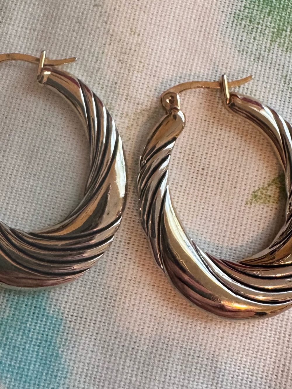 Gold-Tone Swirl Hoop Earrings